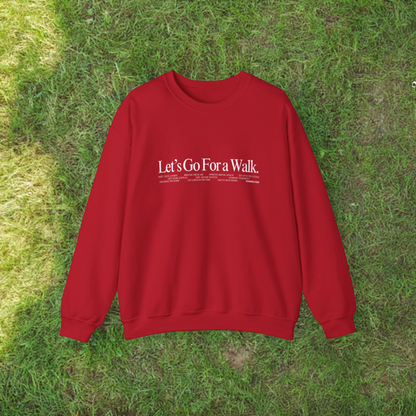 Let's Go For a Walk Cherry Red Crewneck